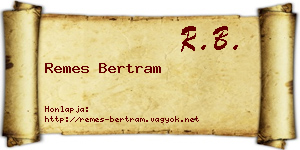 Remes Bertram névjegykártya